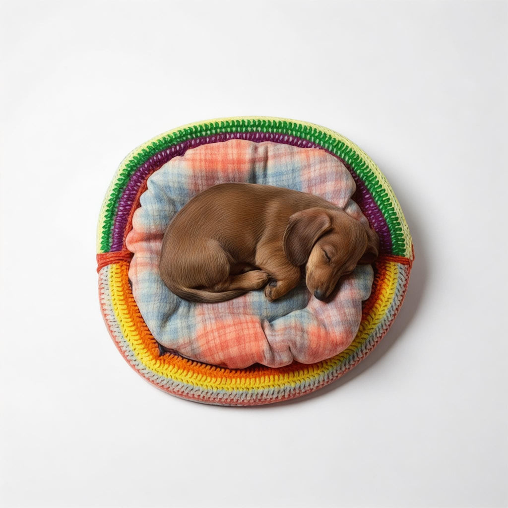 Upcycled Handmade Crochet & Wooden Dog Pet Beds