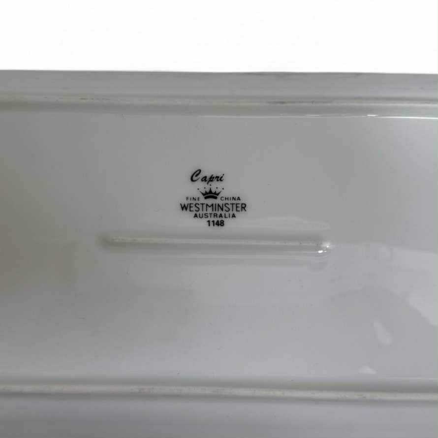 Vintage Westminster Pottery Rectangular Dish Retro - Floral Pattern